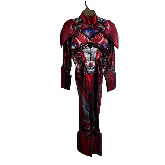 Power Ranger Red and Silver Kids Costume - Picture 2 of 10
